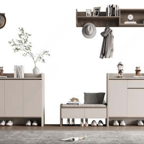 现代鞋柜3D模型下载